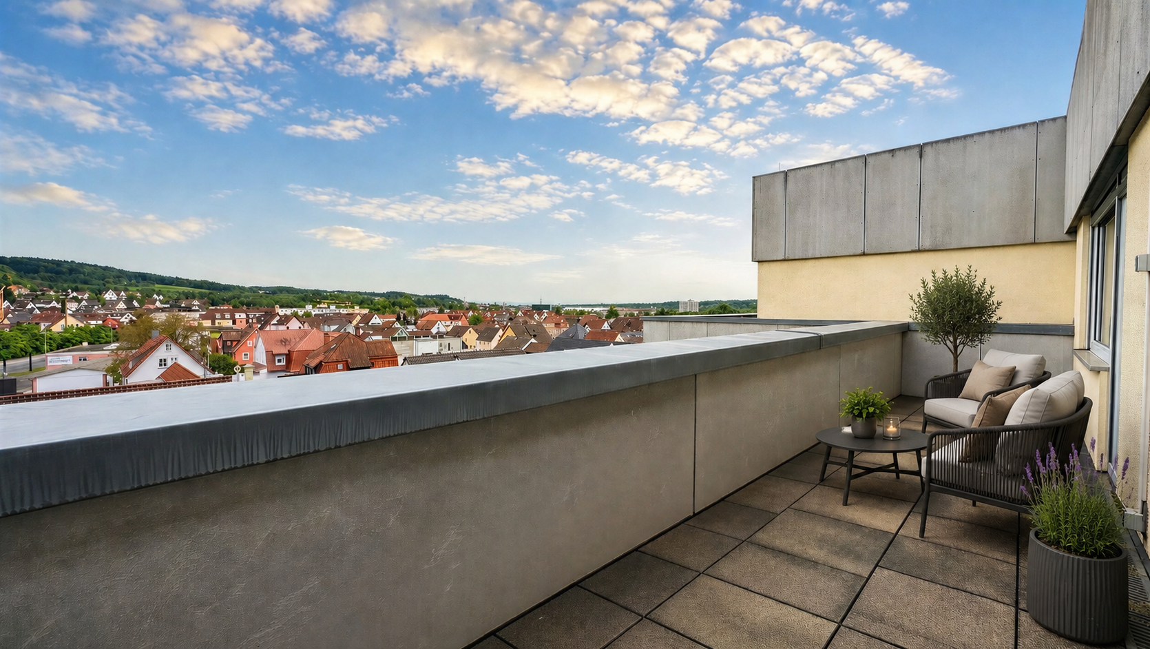Dachterrasse Süd - virtuelle Möblierung